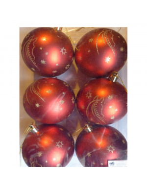 Set de 6 boules de Noël "Tête de cheval" rouge 901040526