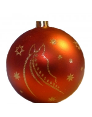 Set de 6 boules de Noël "Tête de cheval" rouge 901040526