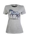 T-Shirt femme -Graphical Horse- hkm 13133