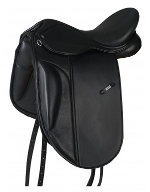 Selle de dressage en cuir synthétique avec arçon interchangeable Bello HORKA 180035