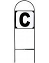 Exemple de lettre sur support métallique parmi l'ensemble de 12 lettres et 12 chiffres