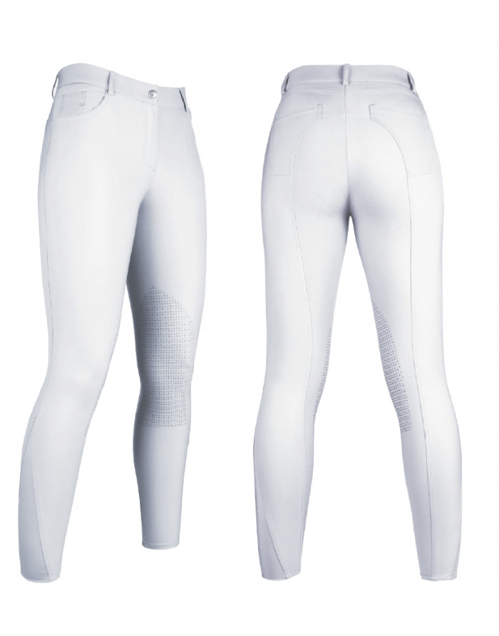 Pantalon de concours femme -Sunshine Competition- basane en silicone HKM 12803.1200 blanc