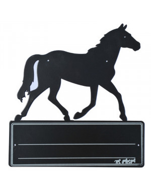 Plaque de porte de box ou d'écurie ardoise motif silhouette cheval 6497
