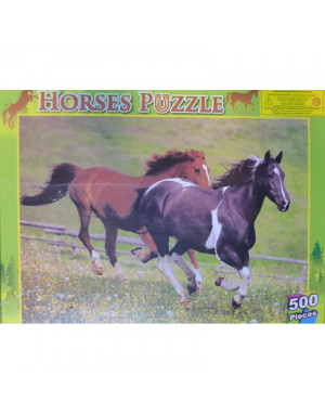 Puzzle motif "Chevaux au galop" 2776.VERT