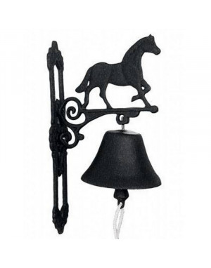 Cloche de porte en fer forgé silhouette cheval 6350