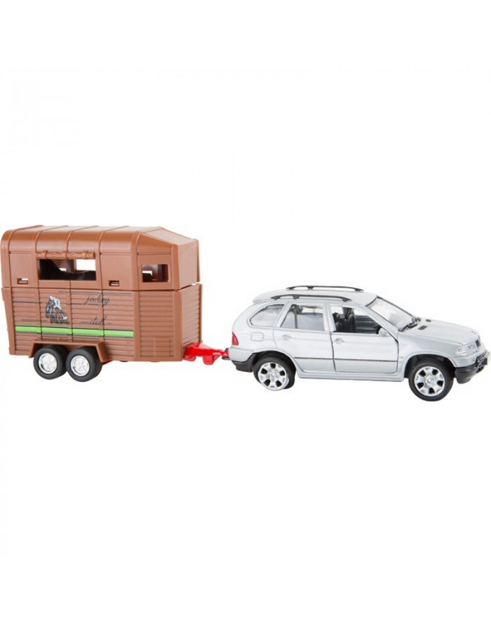 Voiture miniature BMW X5 et remorque pour chevaux 8596