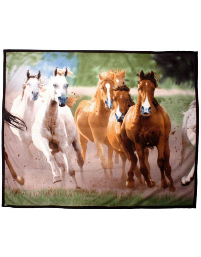 Plaid polaire imprimé Chevaux 6656